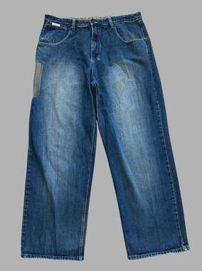 Vintage 90s Y2K Davoucci Jeans Mens 40x33 Light Wash Baggy Embroidered Pockets
